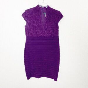 R&M Richards Cap Sleeve Dress, Purple, 12